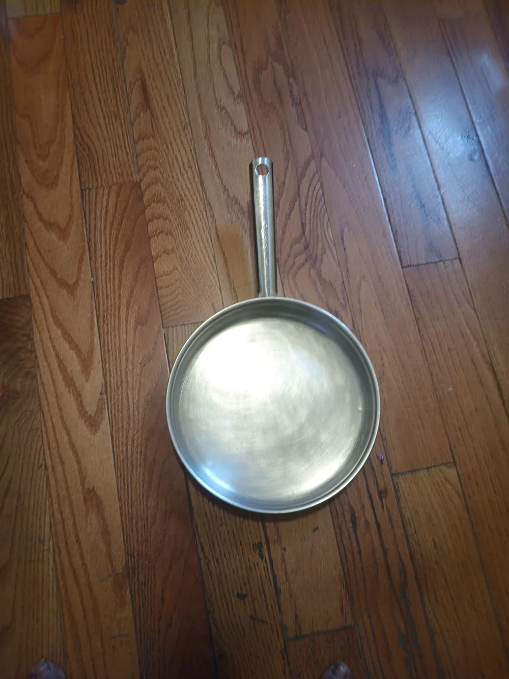 Stainless Steel Fry Pan with Lid - Silver and Copper bottom.